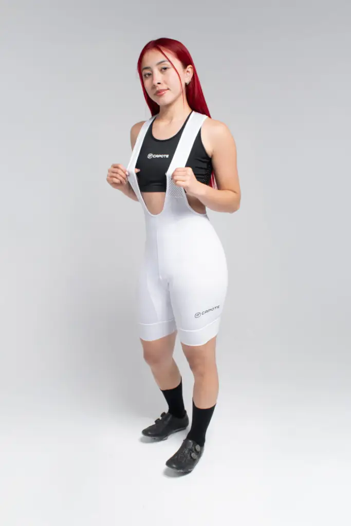 1 – LICRA DE CICLISMO PLUS CORTA BLANCA – MUJER