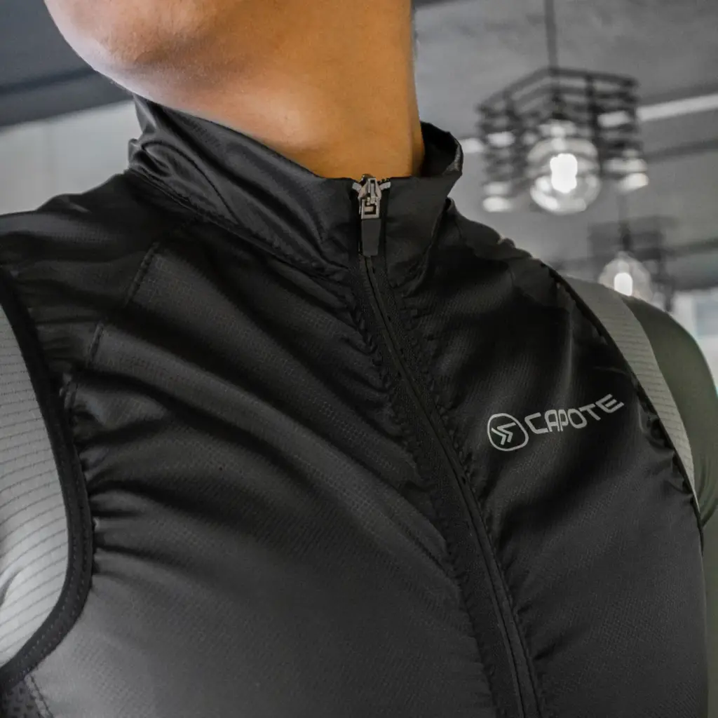 Chalero-Rompevientos-De-Ciclismo-Negro-Detalle-2
