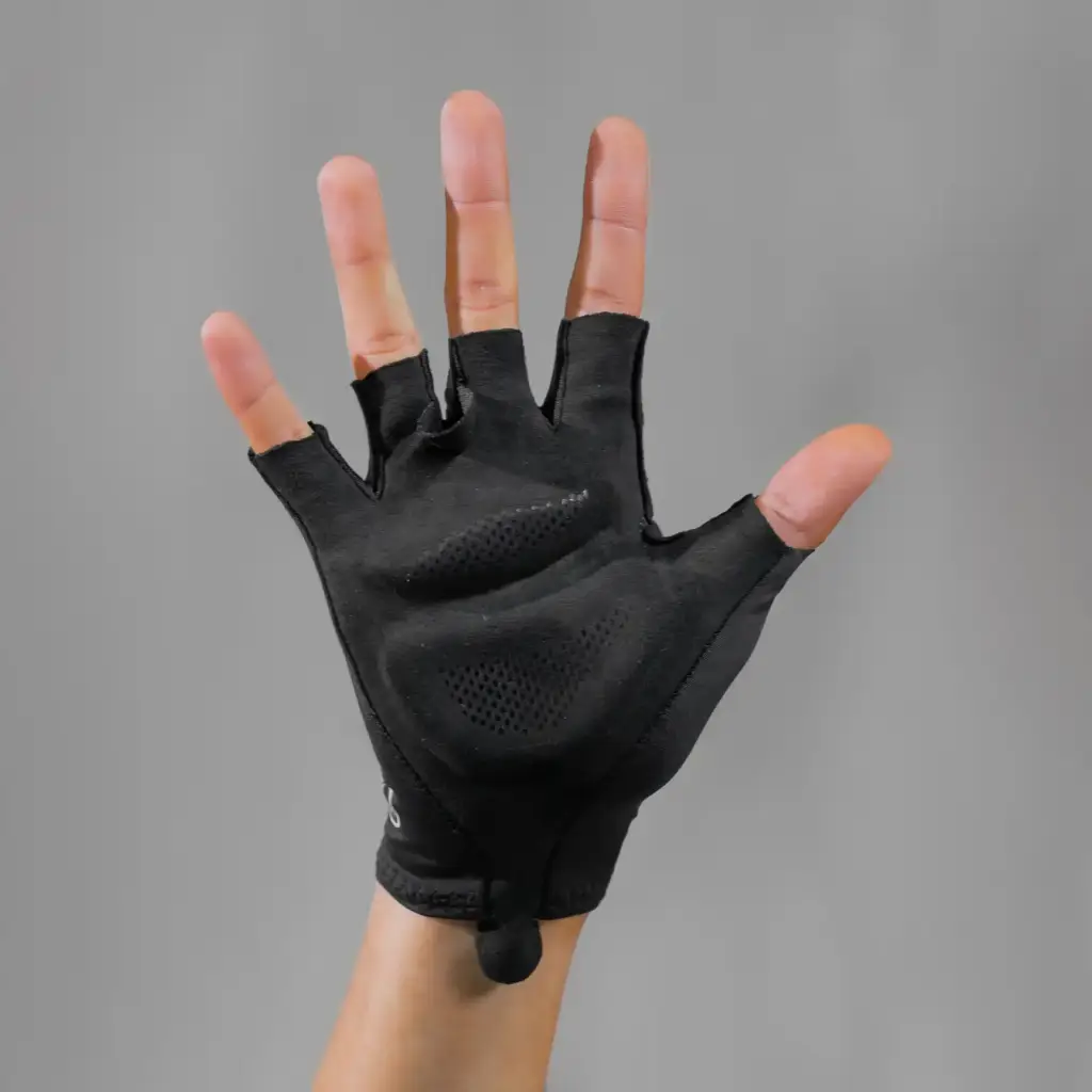 GUANTES DE CICLISMO CAPOTE NEGRO – FRENTE- ESPALDA