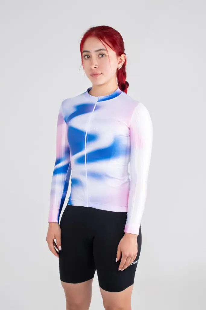 6. JERSEY DE CICLISMO NEBULA AURORA – CAPOTE – MANGA LARGA – MUJER – FRENTE