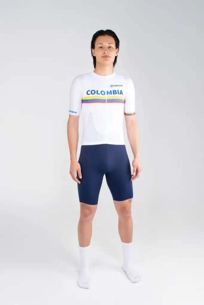 1. JERSEY DE CICLISMO COLOMBIA – CAPOTE – MANGA CORTA – HOMBRE – FRENTE