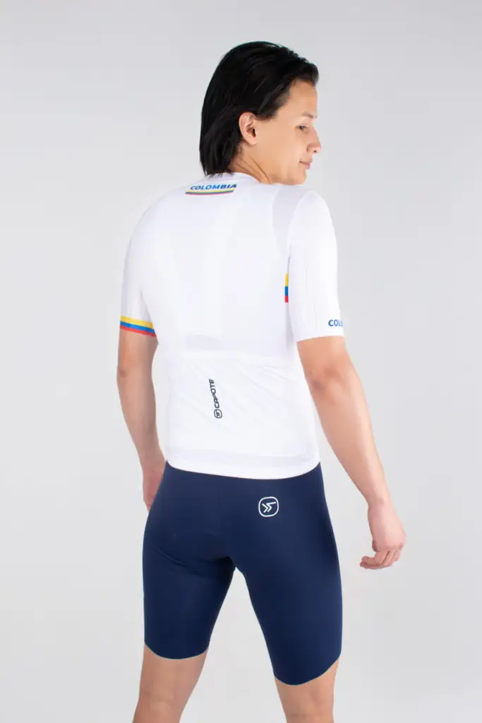 6. JERSEY DE CICLISMO COLOMBIA – CAPOTE – MANGA CORTA – HOMBRE – ESPALDA