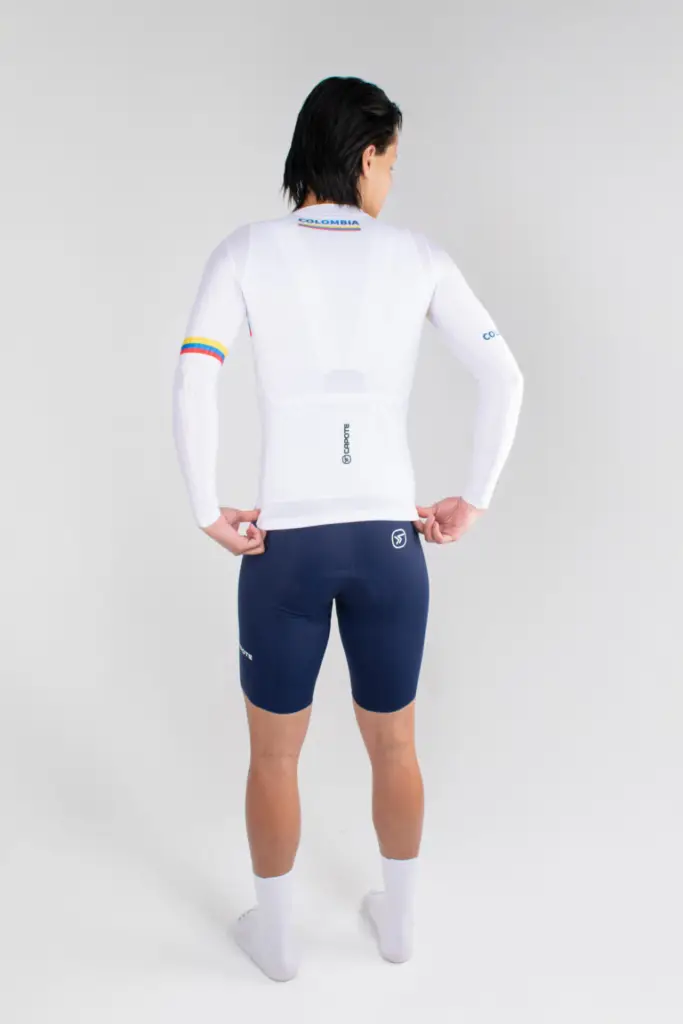 8. JERSEY DE CICLISMO COLOMBIA – CAPOTE – MANGA LARGA – HOMBRE – ESPALDA