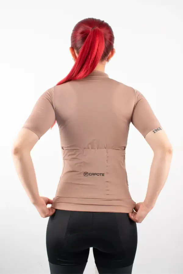 Jersey de Ciclismo Brown Manga Corta Mujer