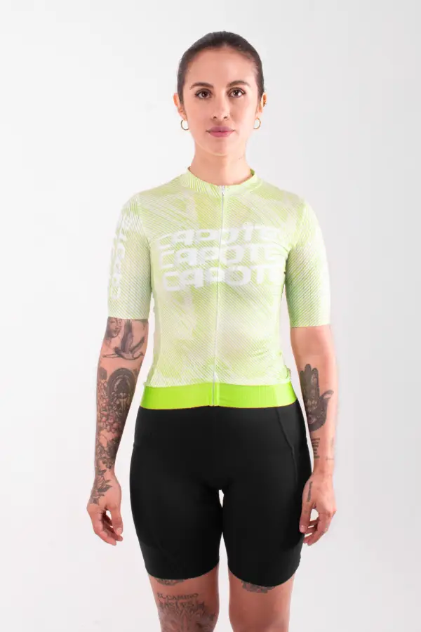 Jersey de Ciclismo Flux Lemon Manga Corta Mujer