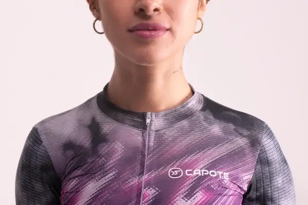 Jersey de Ciclismo Flux Violet Manga Larga Mujer