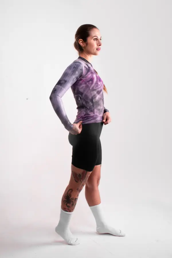 Jersey de Ciclismo Flux Violet Manga Larga Mujer