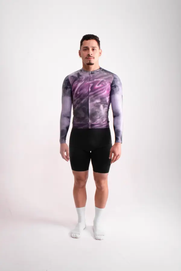 Jersey de Ciclismo Flux Violet Manga Larga Hombre