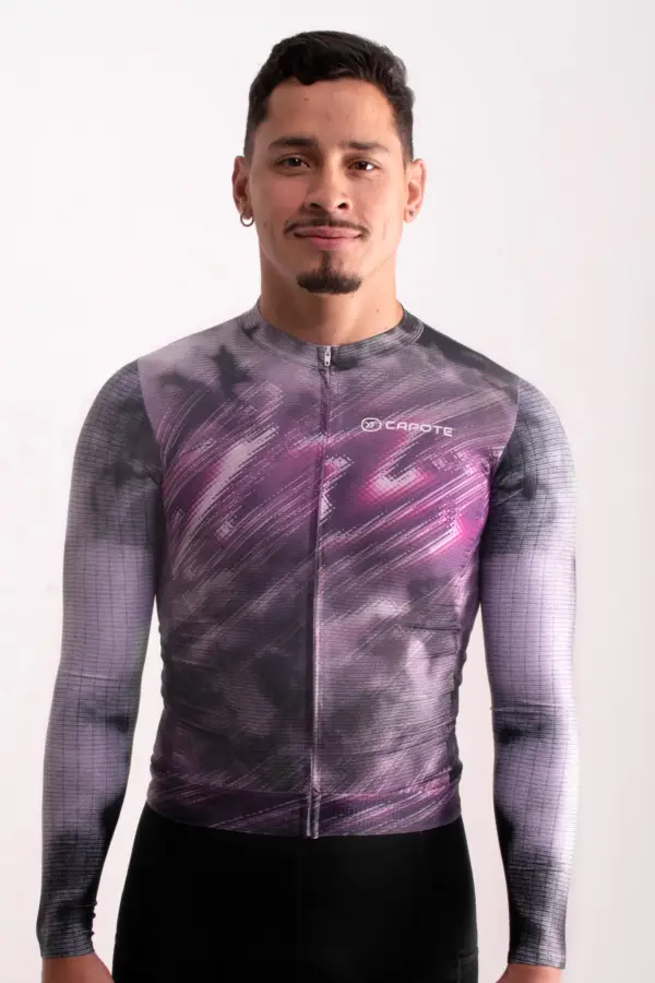 Jersey de Ciclismo Flux Violet Manga Larga Hombre