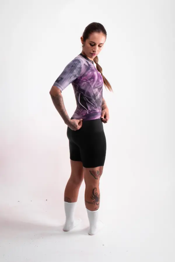 Jersey de Ciclismo Flux Violet Manga Corta Mujer